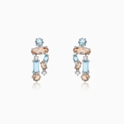Silver Azure Blush Drop Earrings