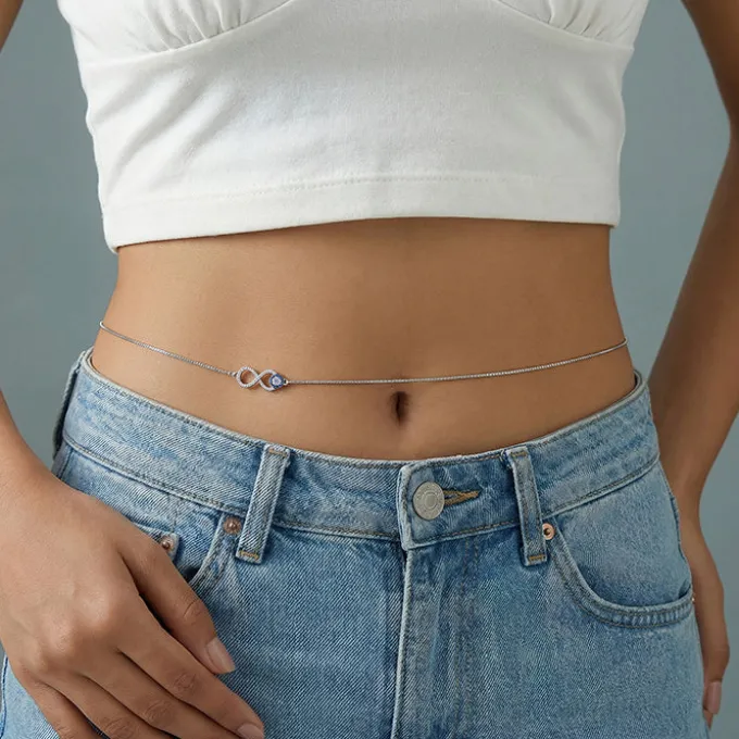 Silver Azure Infinity Waist Chain