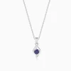 Silver Azure Leaf Pendant With Link Chain