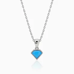 Silver Azure Muse Pendant With Link Chain