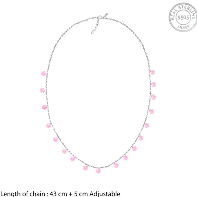 Silver Baby Pink Fantasy Necklace