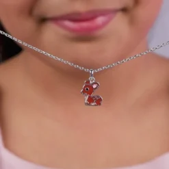 Silver Bamby Kids Pendant with Link Chain