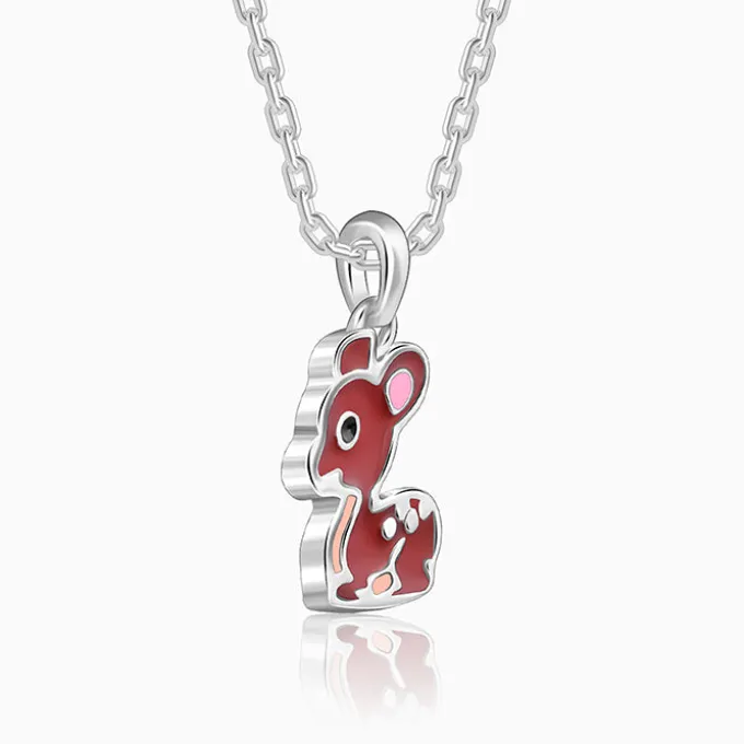 Silver Bamby Kids Pendant with Link Chain