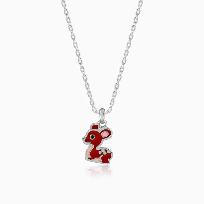 Silver Bamby Kids Pendant with Link Chain