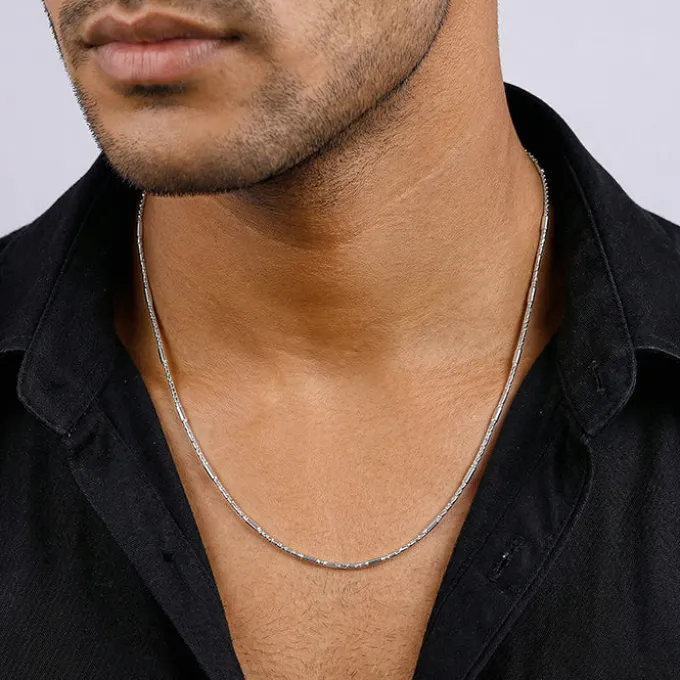 Silver Bar Anchor Chain For Him