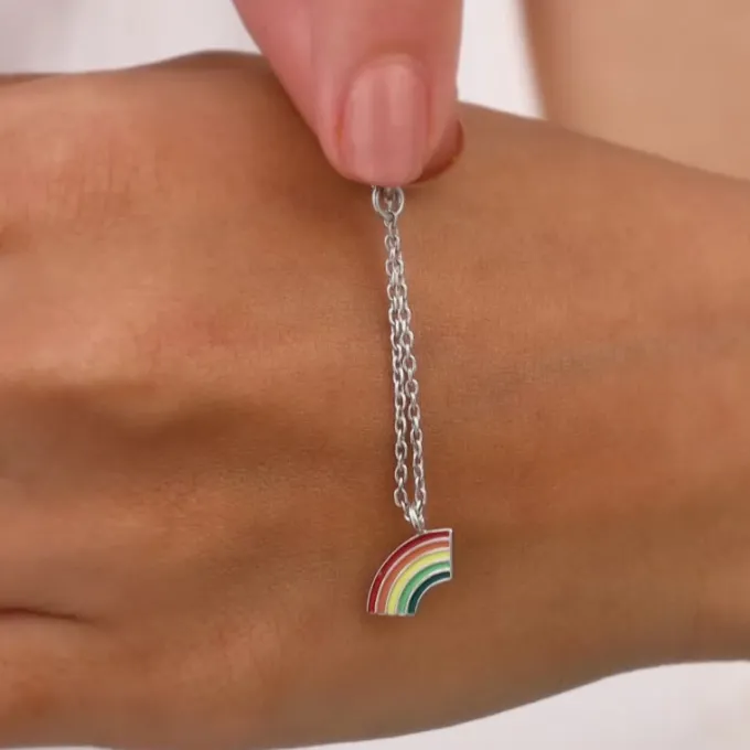 Silver Be A Rainbow Watch Charm