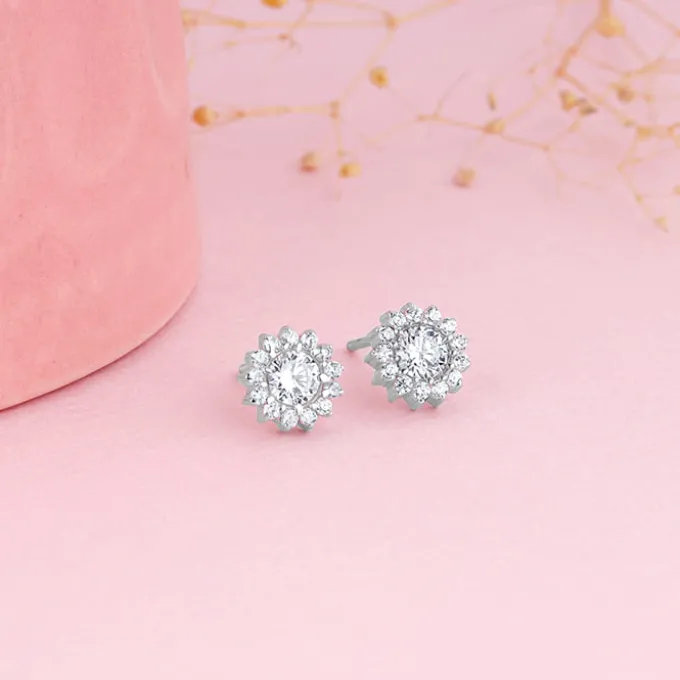 Silver Be The Bloom Earrings