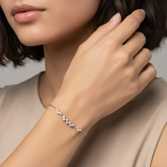 Silver Beautiful Glittering Bracelet