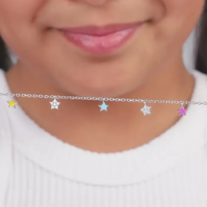 Silver Beautiful Stars Kids Bracelet (2- 8 years)