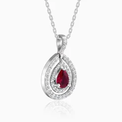 Silver Beauty Drop Pendant With Link Chain