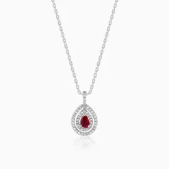 Silver Beauty Drop Pendant With Link Chain