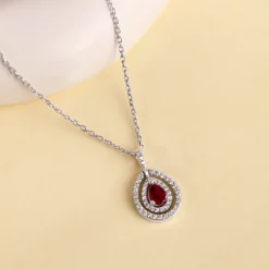 Silver Beauty Drop Pendant With Link Chain