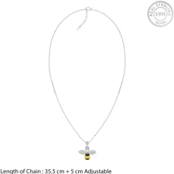 Silver Bee Kids Pendant With Link Chain