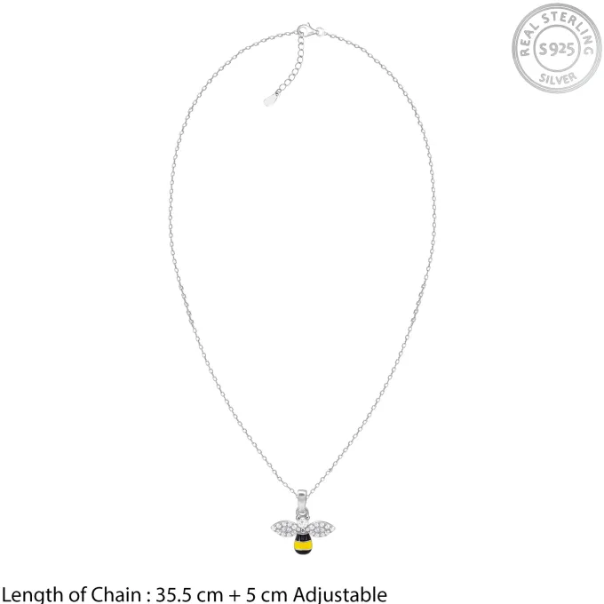 Silver Bee Kids Pendant With Link Chain
