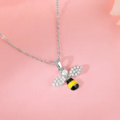 Silver Bee Kids Pendant With Link Chain