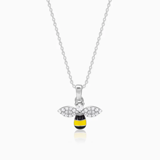 Silver Bee Kids Pendant With Link Chain