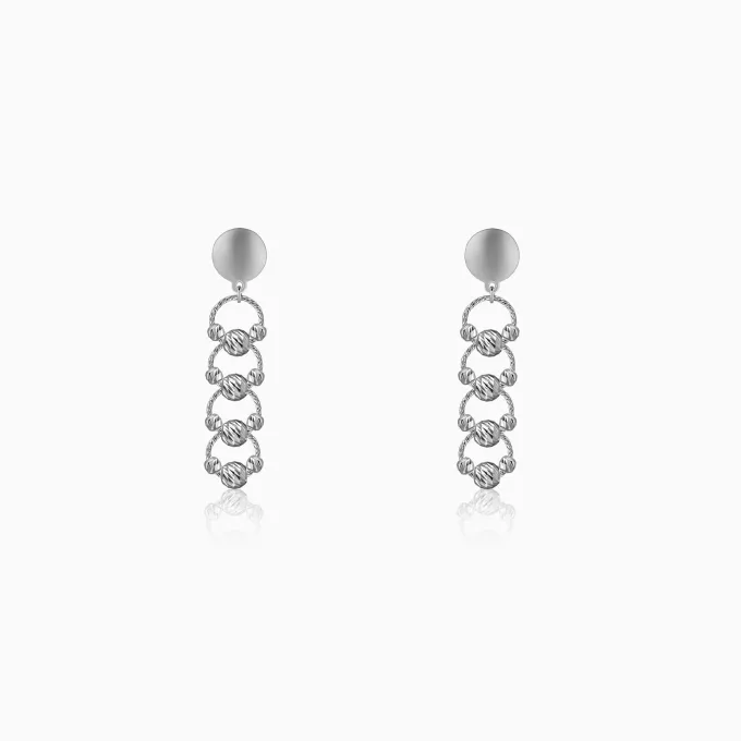 Silver Bejeweled Earrings