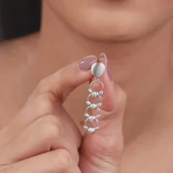 Silver Bejeweled Earrings