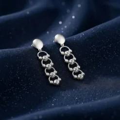 Silver Bejeweled Earrings