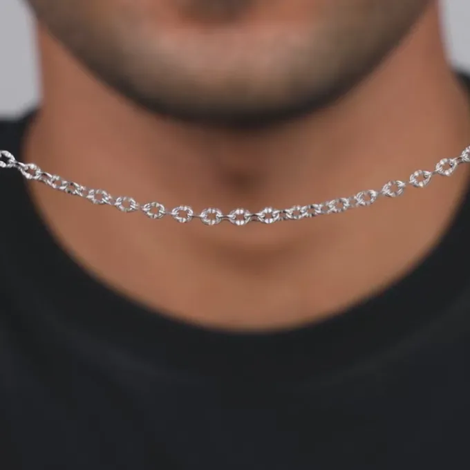 Silver Belcher Chain For Him