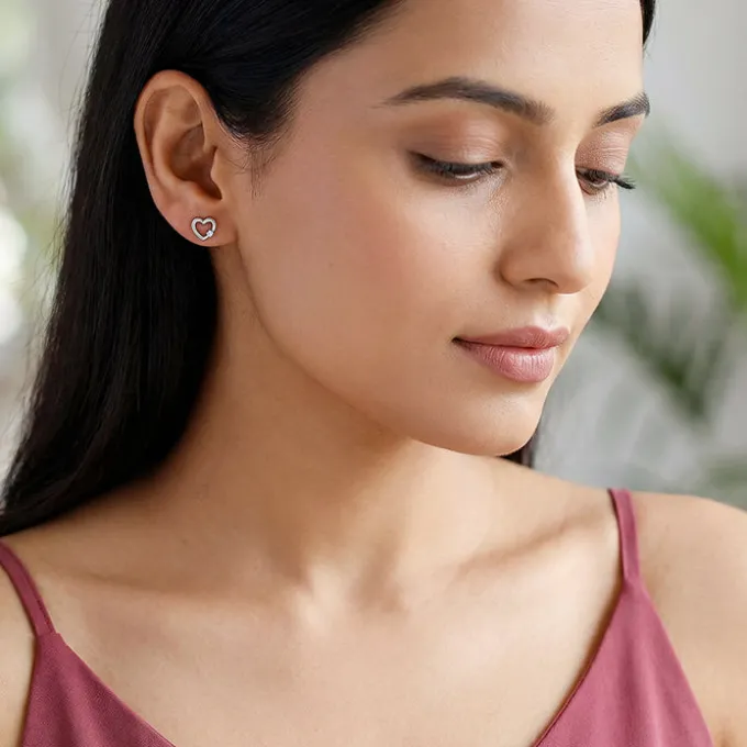 Silver Beloved Stud Earrings