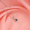 Silver Black Opulence Pendant With Link Chain