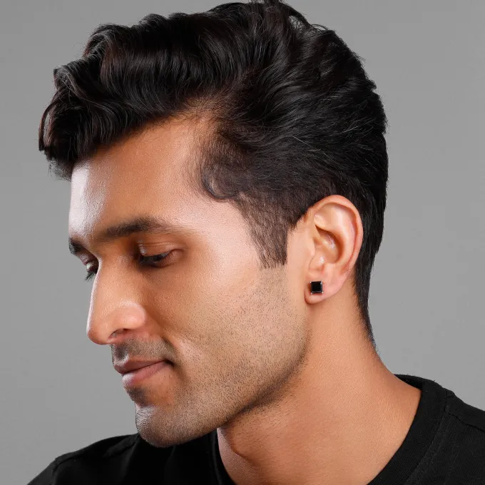 Silver Black Shadow Stud For Him
