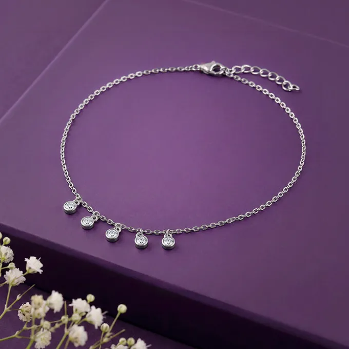 Silver Blanche Anklet