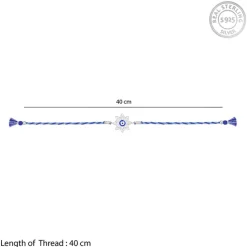 Silver Bloom Evil Eye Rakhi