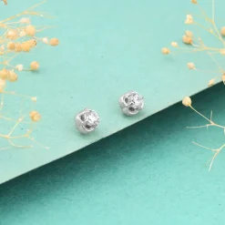Silver Bloomfire Zirconia Earrings
