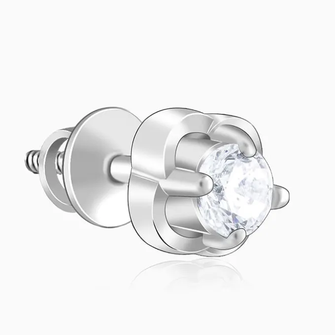 Silver Bloomfire Zirconia Earrings