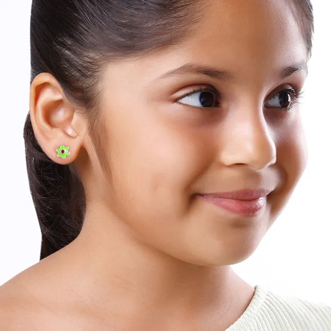 Silver Bloomie Buds Kids Earrings