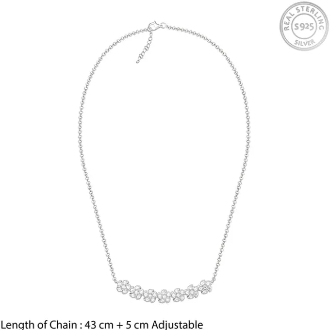 Silver Blooming Flower Necklace