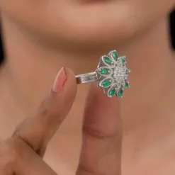 Silver Blossom Blast Ring