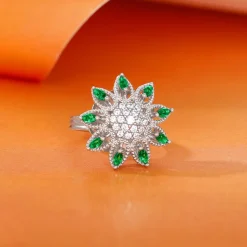 Silver Blossom Blast Ring