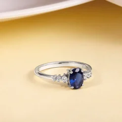Silver Blue Admiring Ring