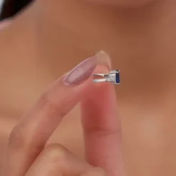 Silver Blue Admiring Ring