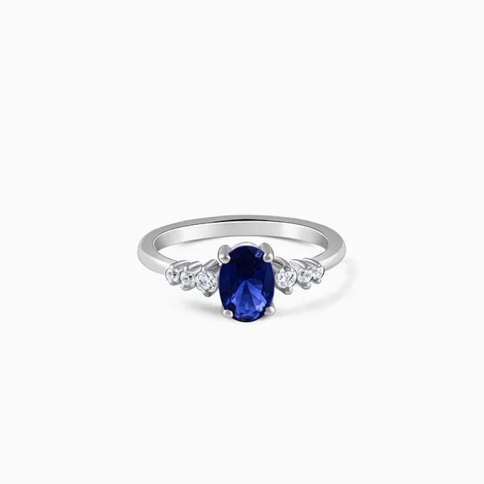 Silver Blue Admiring Ring