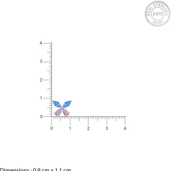Silver Blue Butterfly Studs