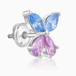 Silver Blue Butterfly Studs