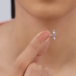 Silver Blue Butterfly Studs