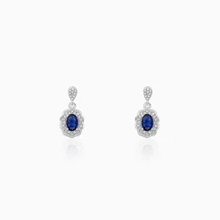 Silver Blue Floret Earrings