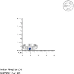Silver Blue Horizon Ring For Him