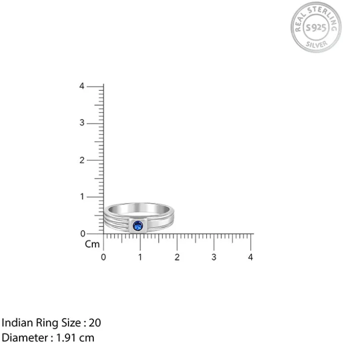 Silver Blue Horizon Ring For Him