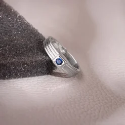 Silver Blue Horizon Ring For Him