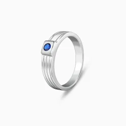 Silver Blue Horizon Ring For Him