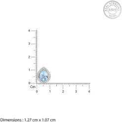 Silver Blue Topaz Studs
