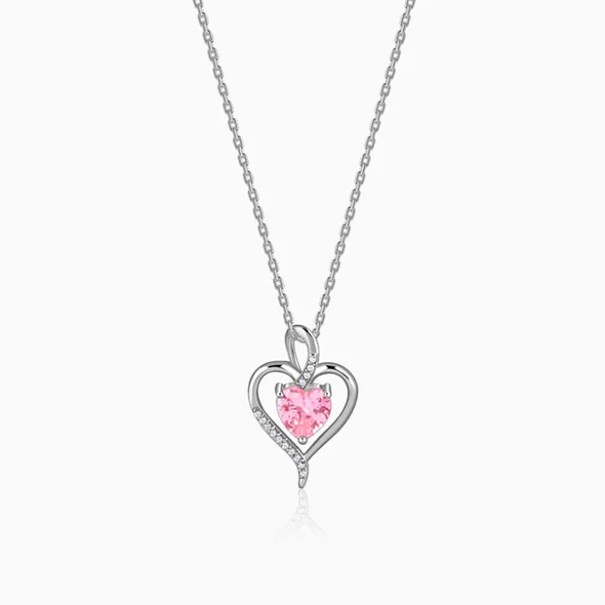 Silver Blush Embrace Pendant With Link Chain