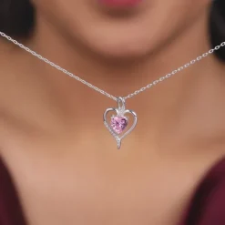 Silver Blush Embrace Pendant With Link Chain