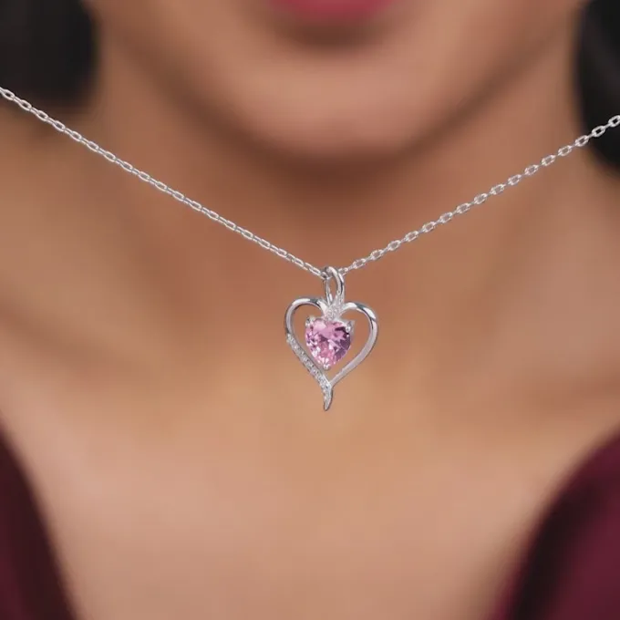 Silver Blush Embrace Pendant With Link Chain